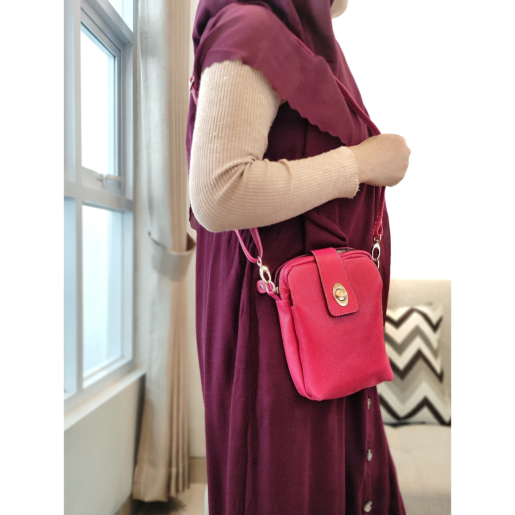 Tas Selempang HP Wanita Kulit Asli
