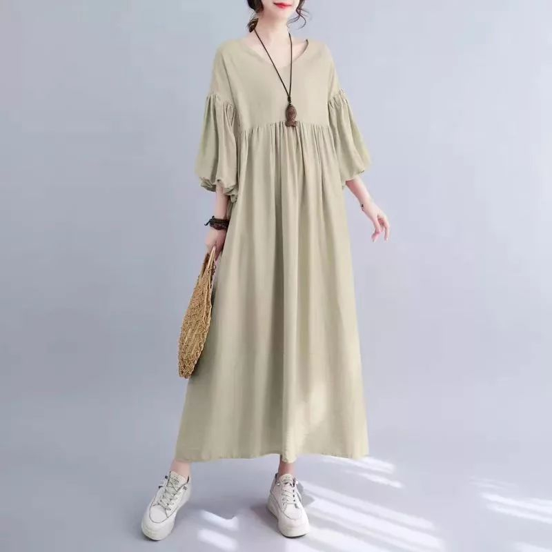 Deyra midi dress bahan crinkle fashion wanita terbaru dress polos kekinian 2023