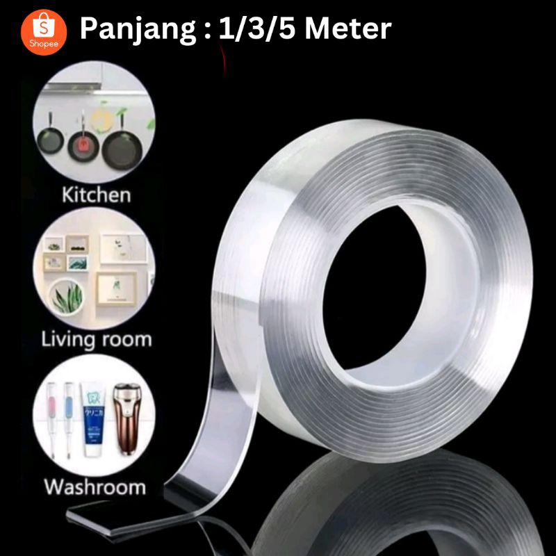 

Double Tape Nano Super Rekat Lem Dua Arah Tanpa Bekas