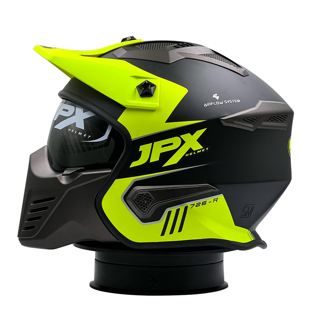 Helm JPX MX-726R Solid Black Doff Yellow