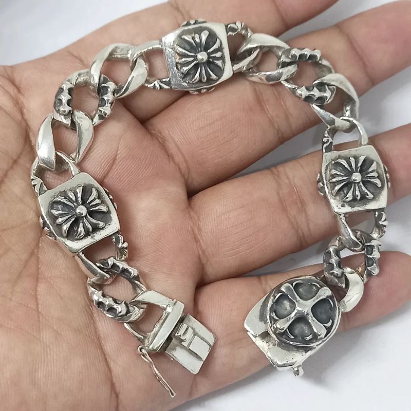 Gelang Pria Rantai Antik vintage Perak silver 925
