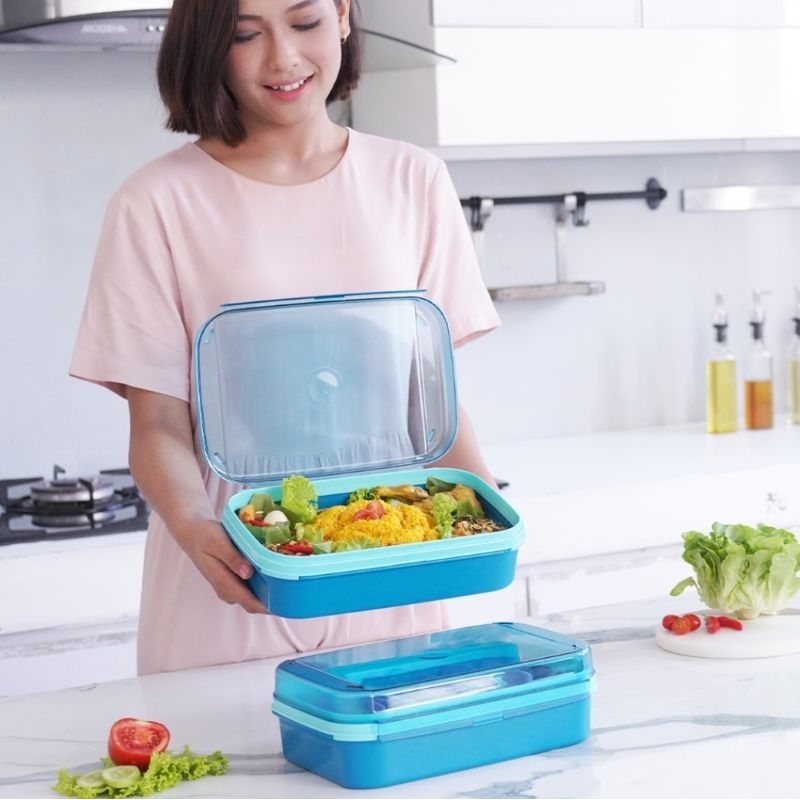 TUPPERWARE EZY RECTANGULER KEEPER 2L (2) TOSCA