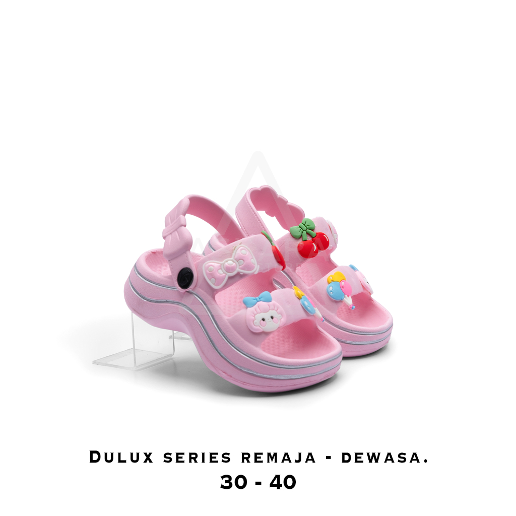 Askara Dulux - sandal anak perempuan bandua tali belakang 5 - 8 Tahun model jibbitz lucu