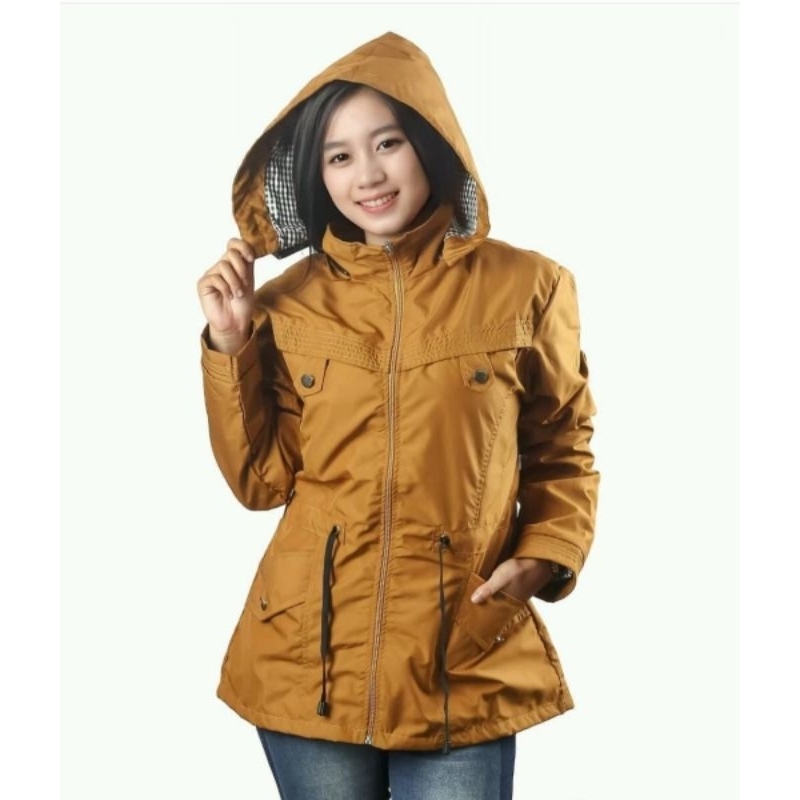 Jaket Parka Polos Wanita/Cewek Hoodie Waterproof | OOTD Jaket Wanita Anti Air Best Quality!