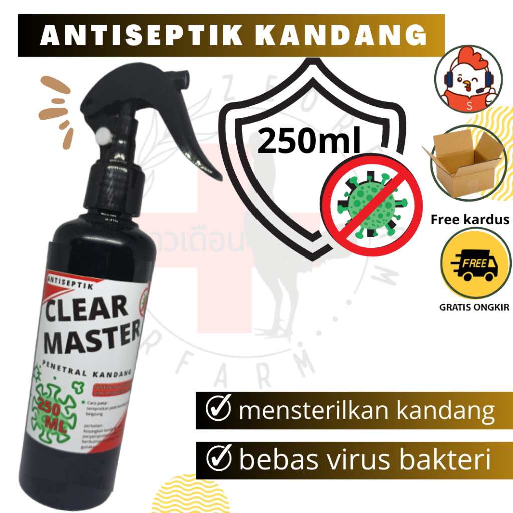 anti bakteri virus kuman kandang 250ml zeorfarm