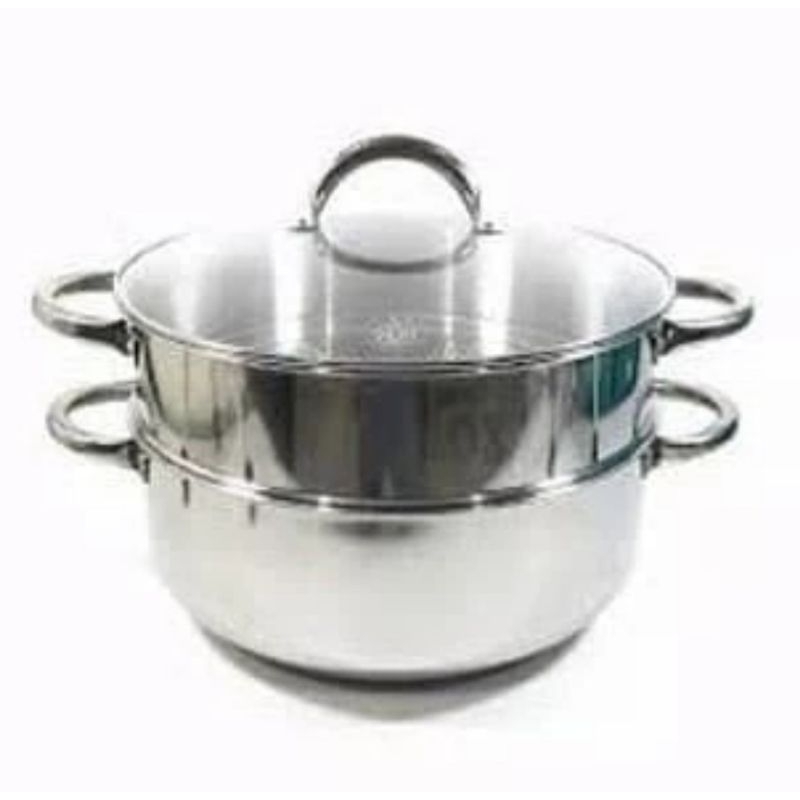 SUPRA Super Steamer 40 Cm Panci Kukus Susun 2 Langseng Stainless
