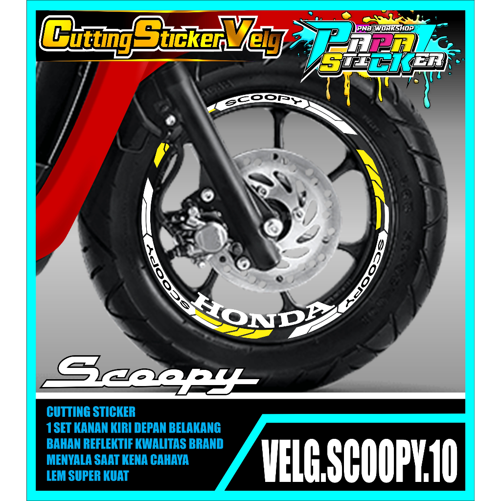 STIKER  VELG SCOOPY CUTTING STICKER VELG HONDA SCOOPY CUTTING VARIASI 10