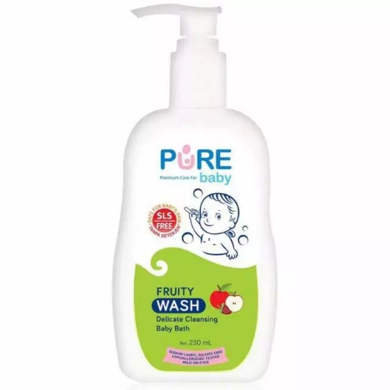 Pure Baby Wash 2in1 230ml Pump Refill 450ml Pure BB Sabun Mandi Bayi Anak Botol Pump