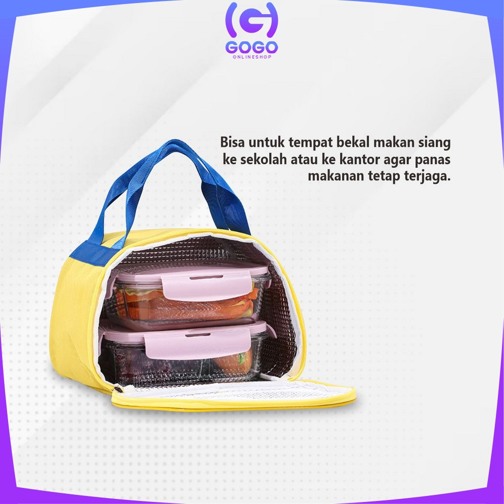 GOGO-T46 Tas Lunch Box Makan Siang Cooler Bag Karakter Mobil Tahan Panas Portable / Tas Bekal Lunch Bag Tas Tempat Bekal Organizer bag