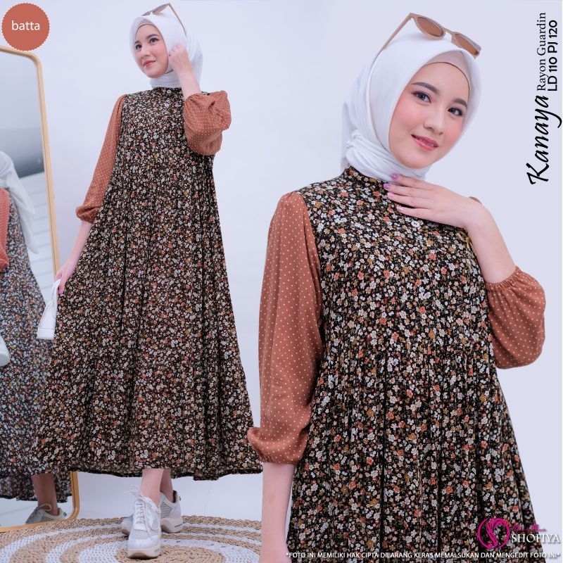 [READY] SHANUM • KANAYA GAMIS DRESS MIDI FASHION MUSLIM BY SHOFIYA