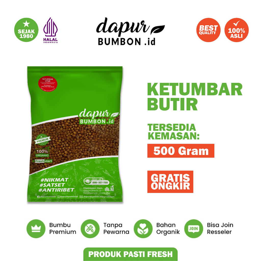 

Ketumbar Utuh Butir Tumbar Super Plastik 500 Gram Bumbu Dapur Ground Corriander Powder 100% Original Halus Rempah Masakan Asli Tanpa Campuran Berkualitas
