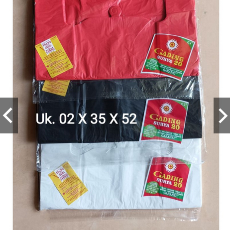 Kresek cap gading surya uk 35x52 kantong kresek putih hitam merah
