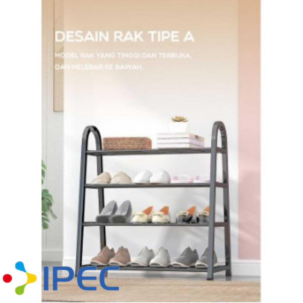 RAK SEPATU 4 SUSUN STAINLESS STEEL DESIGN TIPE A RAK SERBAGUNA TINGGI KUAT DAN TAHAN LAMA 5504