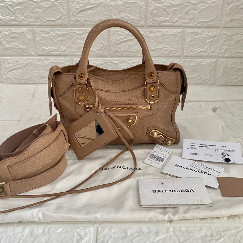 Preloved Balenciaga Mini City Metallic Edge Rose GHW