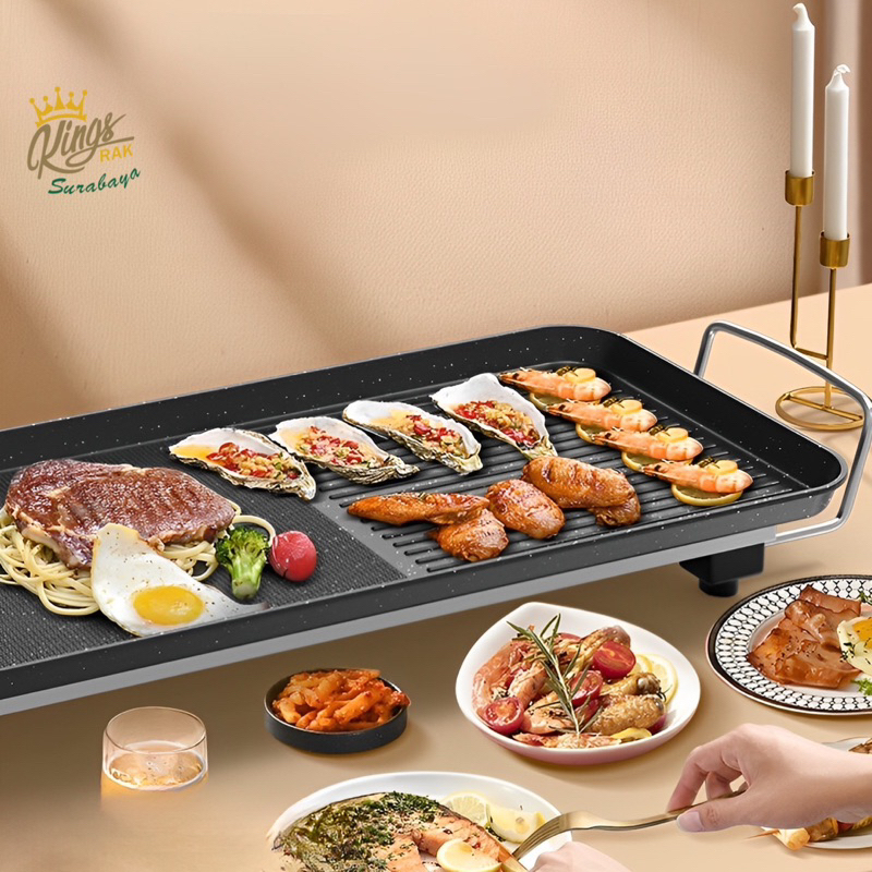 BBQ Grill Pan Alat Pemanggang Elektrik Listrik Kompor Panggangan BBQ Listrik Grill BBQ Pan Teflon Ho