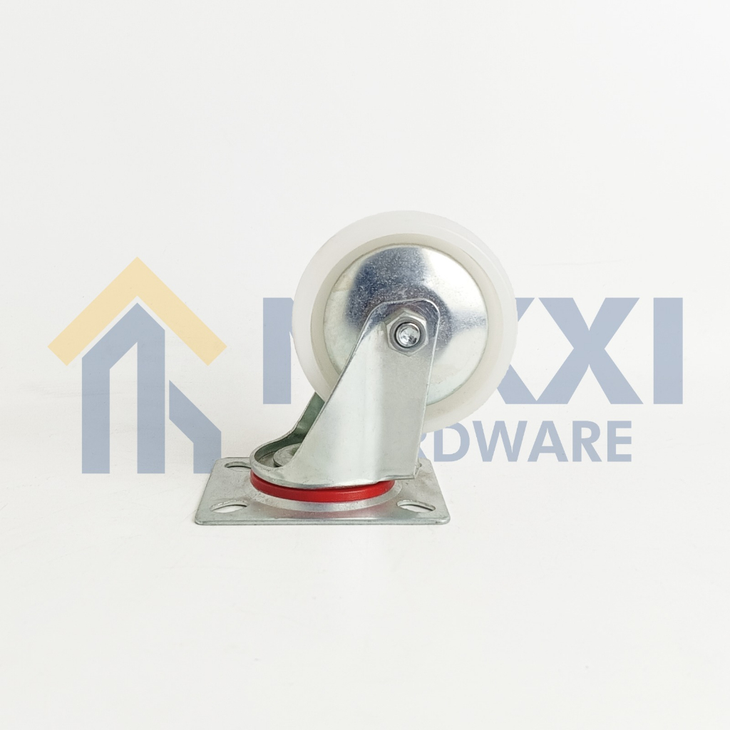 Roda Nylon 3 Inch Hidup / Roda Troli Roda Etalase Roda Gerobak (4 Pcs)