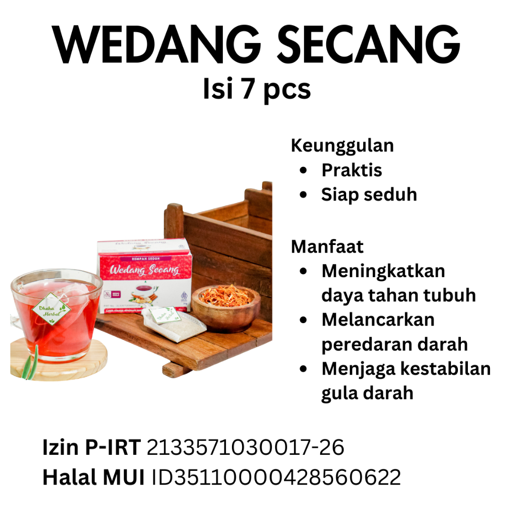 

Teh Rempah Celup | Wedang Secang Uwuh | Ramuan Rempah | Jaga Imun | Dhaha Herbal | Isi 7