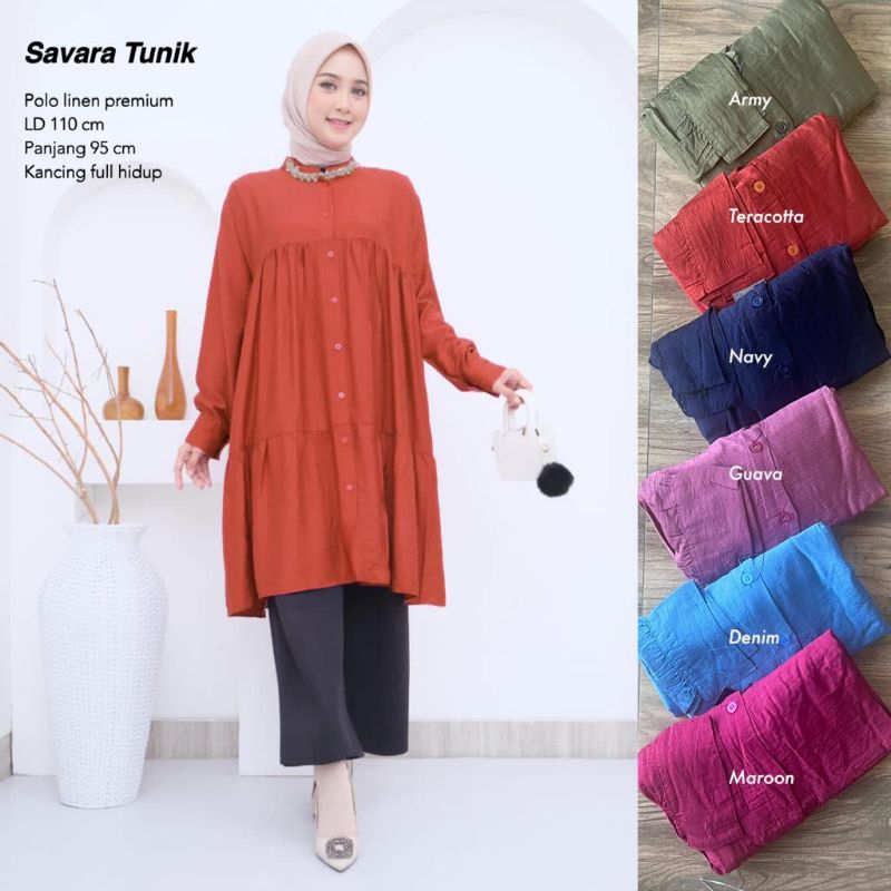 Tunik Polo Linen - SAVARA TUNIK //JF604