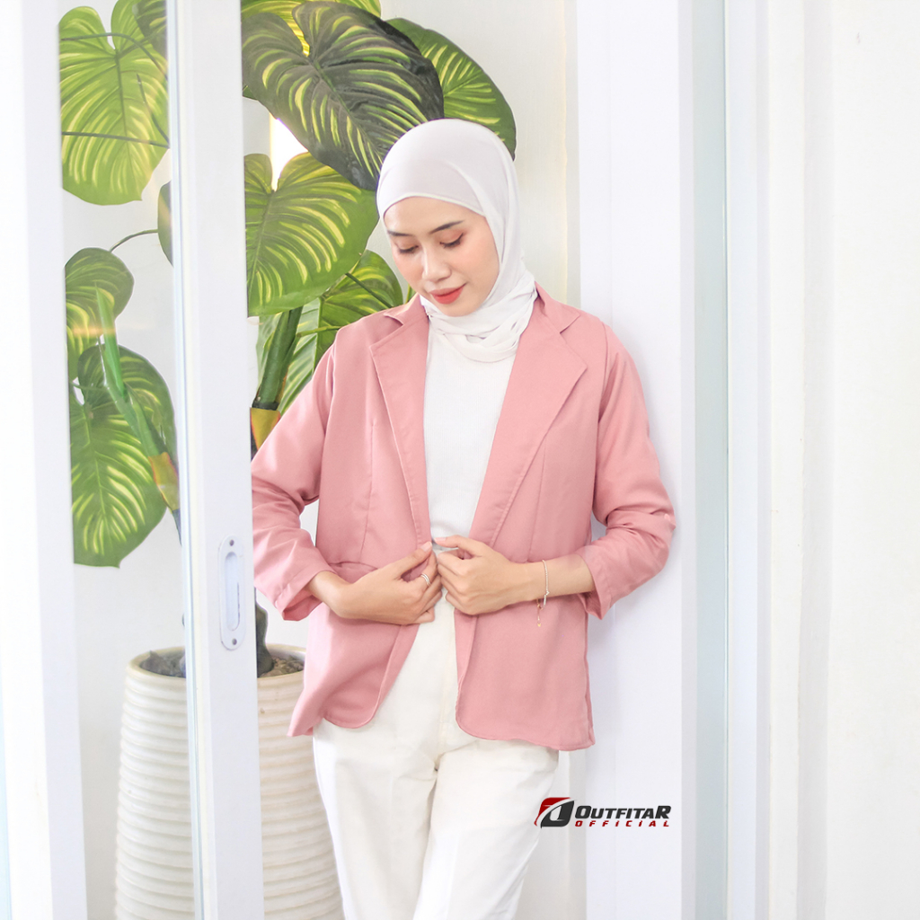 Blazer Longsleeve Wanita Outer Wanita Jas Santai Kerja