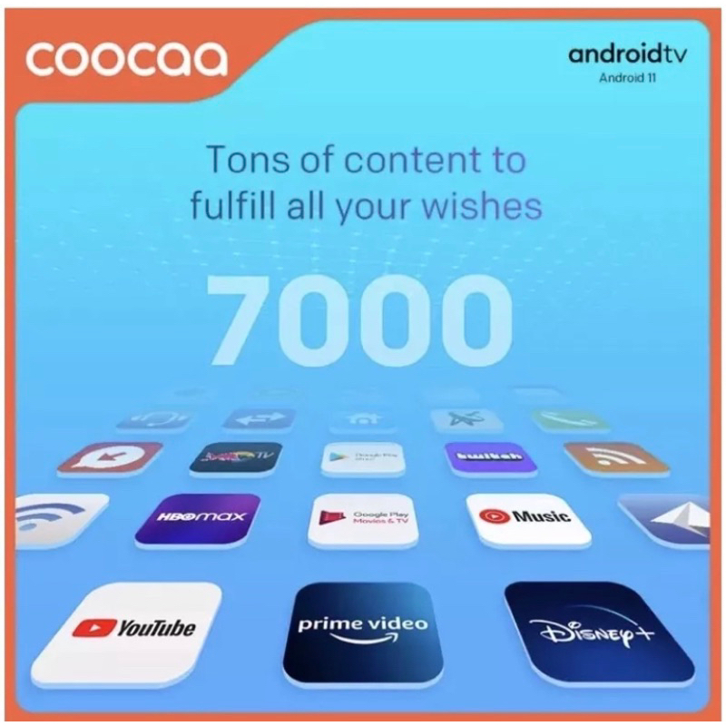 COOCAA LED TV 40 INCH 40S7G - ANDROID 11 - DIGITAL TV - HDR 10 - 2.4G/5G WIFI