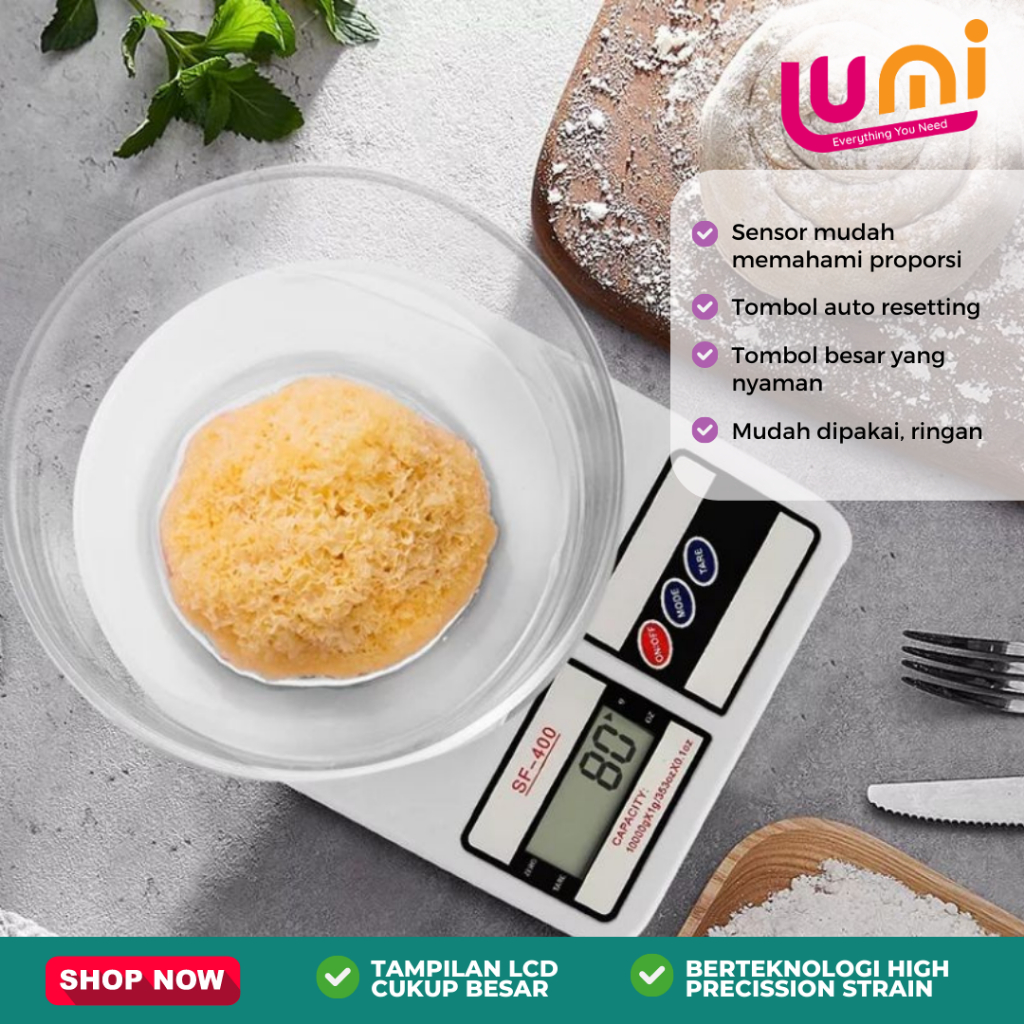 Timbangan Mini Digital Charge LED Peralatan Dapur Electronic Portable Kitchen Scale 10kg Taffware Digipounds Alat Bantu Ukur Berat Makanan Kopi Elektronik Rumah Serbaguna Akurasi 0.1g