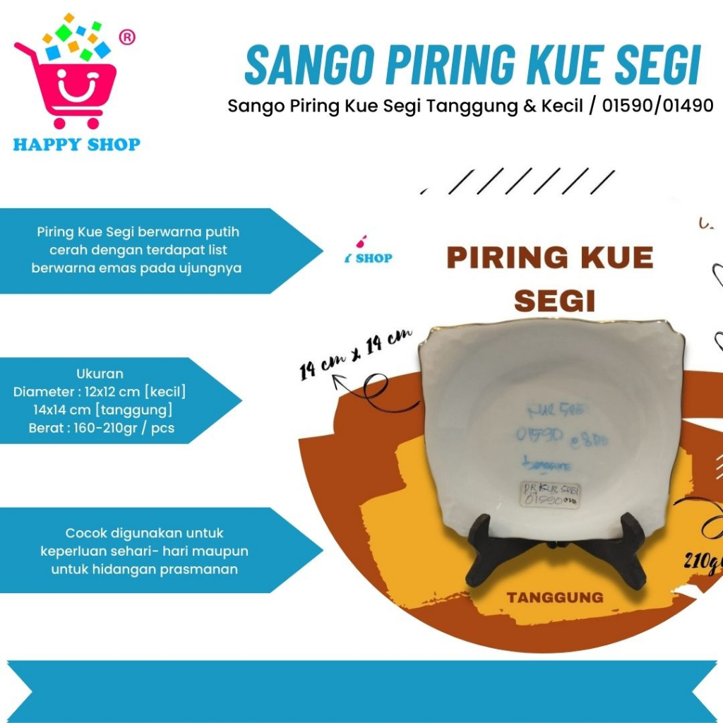 Sango Piring Kue Segi Tanggung & Kecil [ 01590/01490 ]