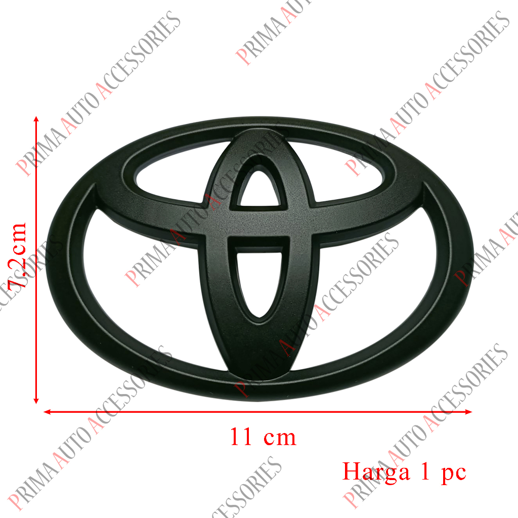 Emblem Mobil Logo TOYOTA HITAM DOFF 11 CM