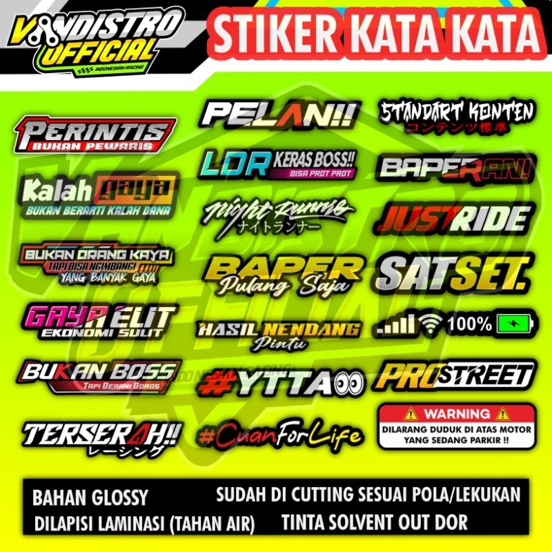 STIKER PACK KATA-KATA ( ISI 20 PCS )