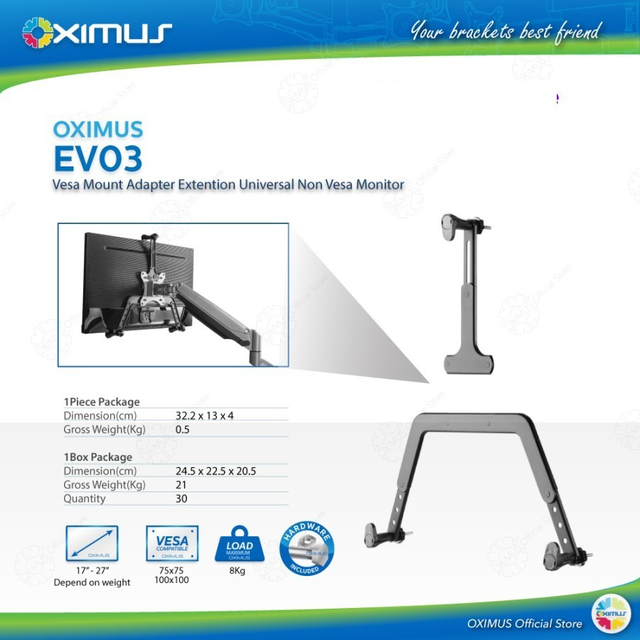 Vesa Mount Adapter Extention Non Vesa Monitor OXIMUS EV-03