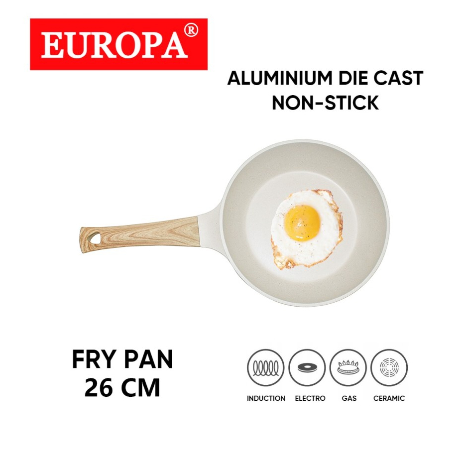 Europa Fry Pan Wajan Panci Penggorengan Marble Coating 26 cm