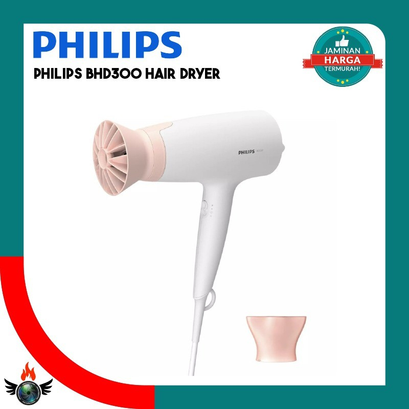 Philips BHD300 Hair Dryer 1600W - Pengering Rambut 3 Pengaturan Suhu & Kecepatan