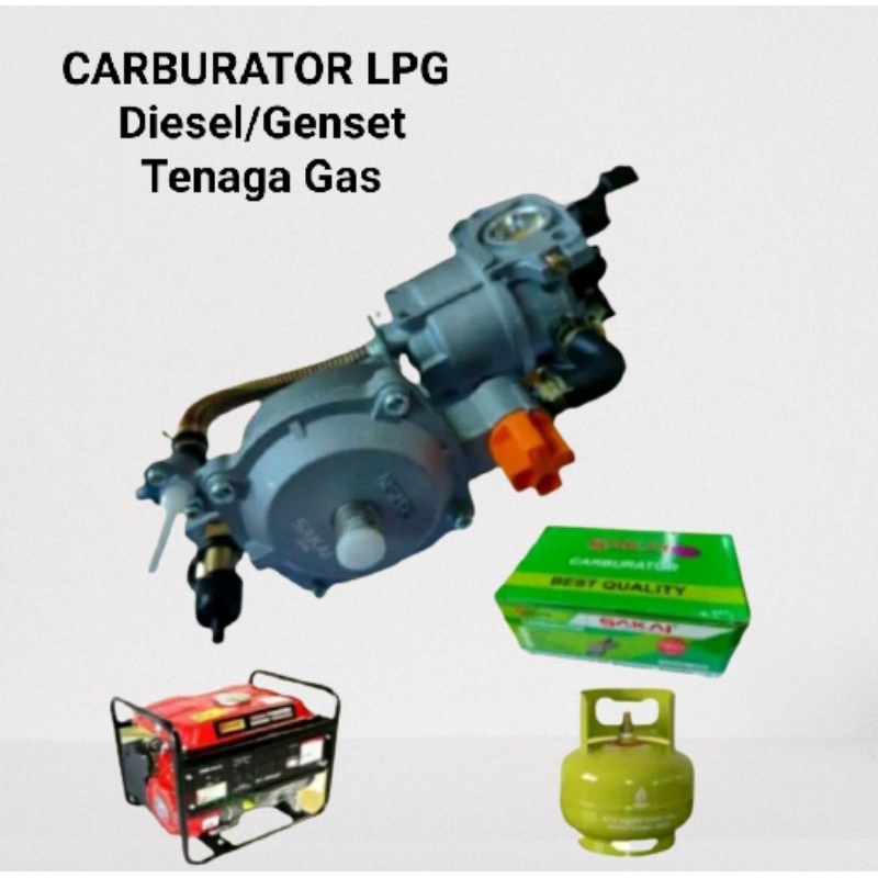 Carburator Gas LPG Original SAKAI Konverter Mesin GX160 Genset