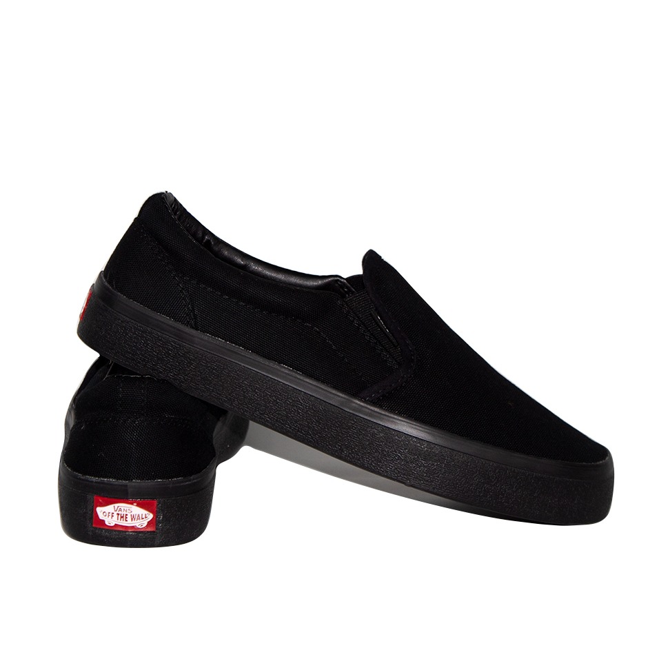 Sepatu Vans Slip On Tanpa Tali Pria Full Black Murah