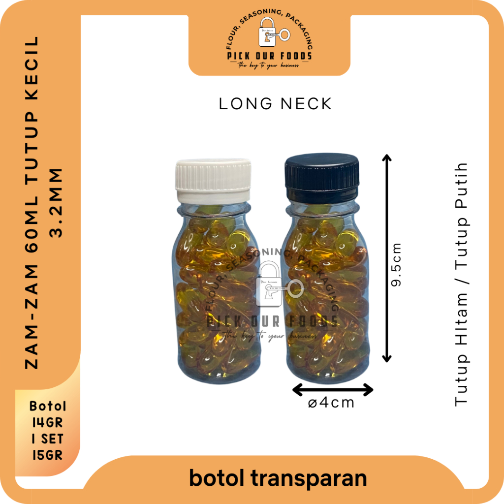 Botol Zam Zam 60ml - 80 ml / Botol Jelly / Botol Saos 60 ml - 80 ml