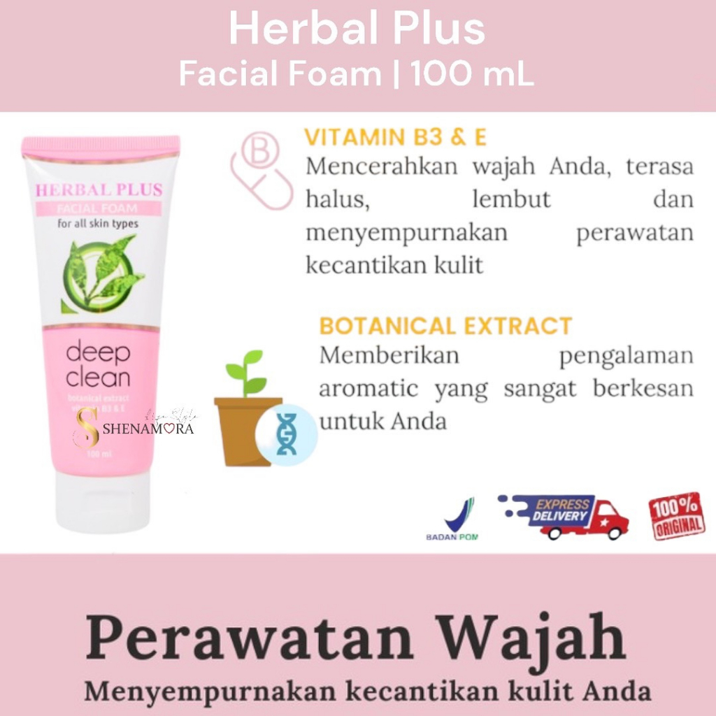 Herbal Plus Facial Foam | Sabun Muka 100 ml