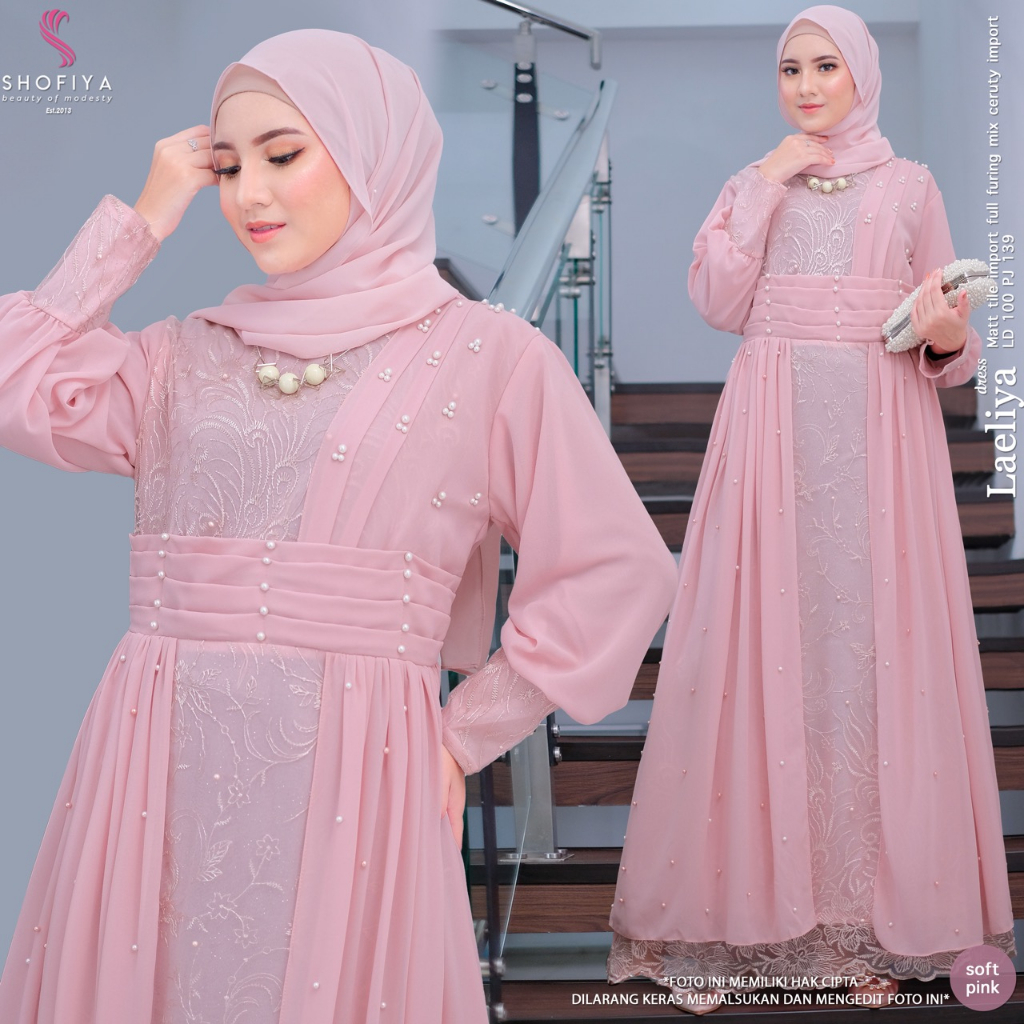 Laeliya dress brukat kekinian Ori Shofiya | Dress brukat kekinian
