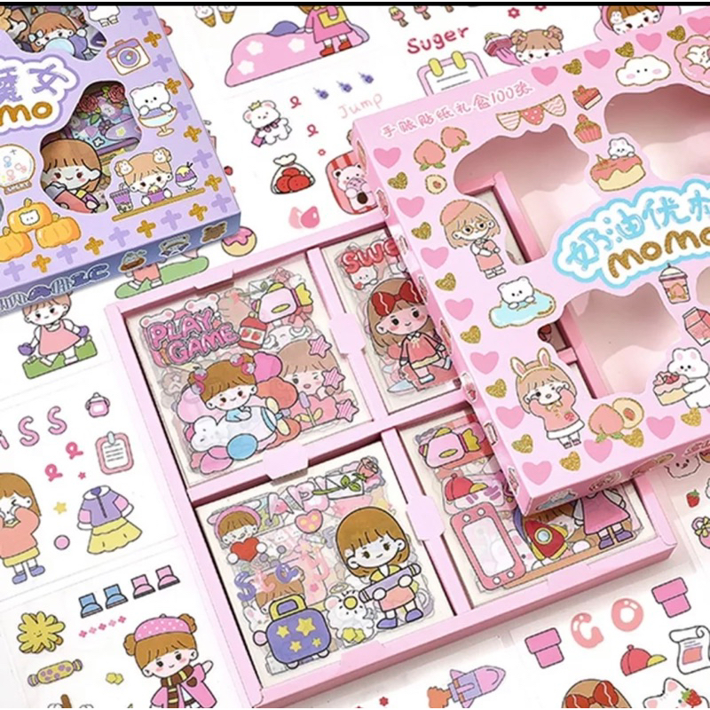 stiker Lucu Motif kartun korea ANTI AIR / Stiker Momo 100pcs