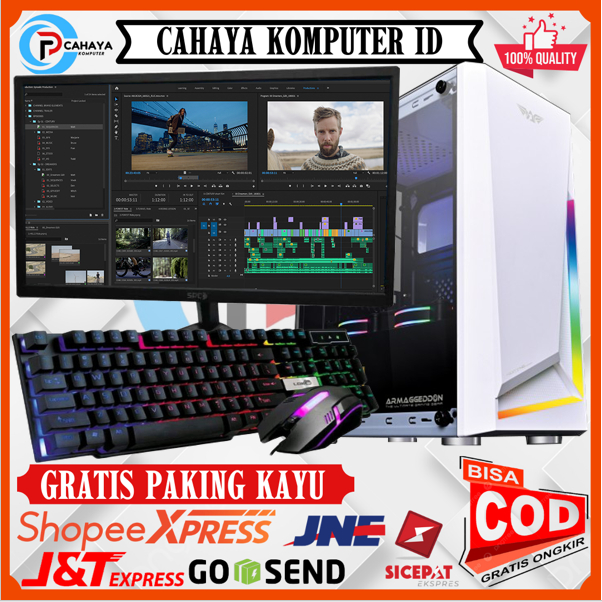 Pc Gaming Fulset Siap Pakai Intel I7 Ram 16Gb Vga 2GB Monitor 19 Inch Free USB WIfi