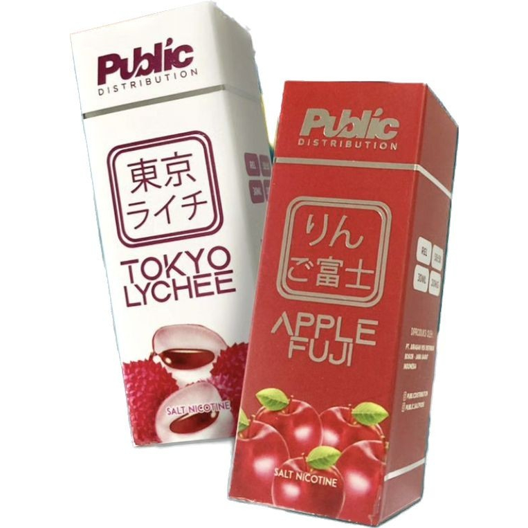 APPLE FUJI &amp; TOKYO LYCHEE 30ML BY PUBLIC DISTRIBUTION AUTHENTIC SALT