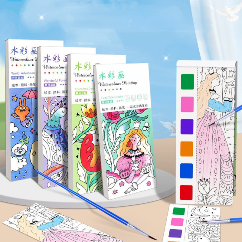 

WATERCOLOR BOOK | buku cat mewarnai | mainan edukasi anak | lukis cat air