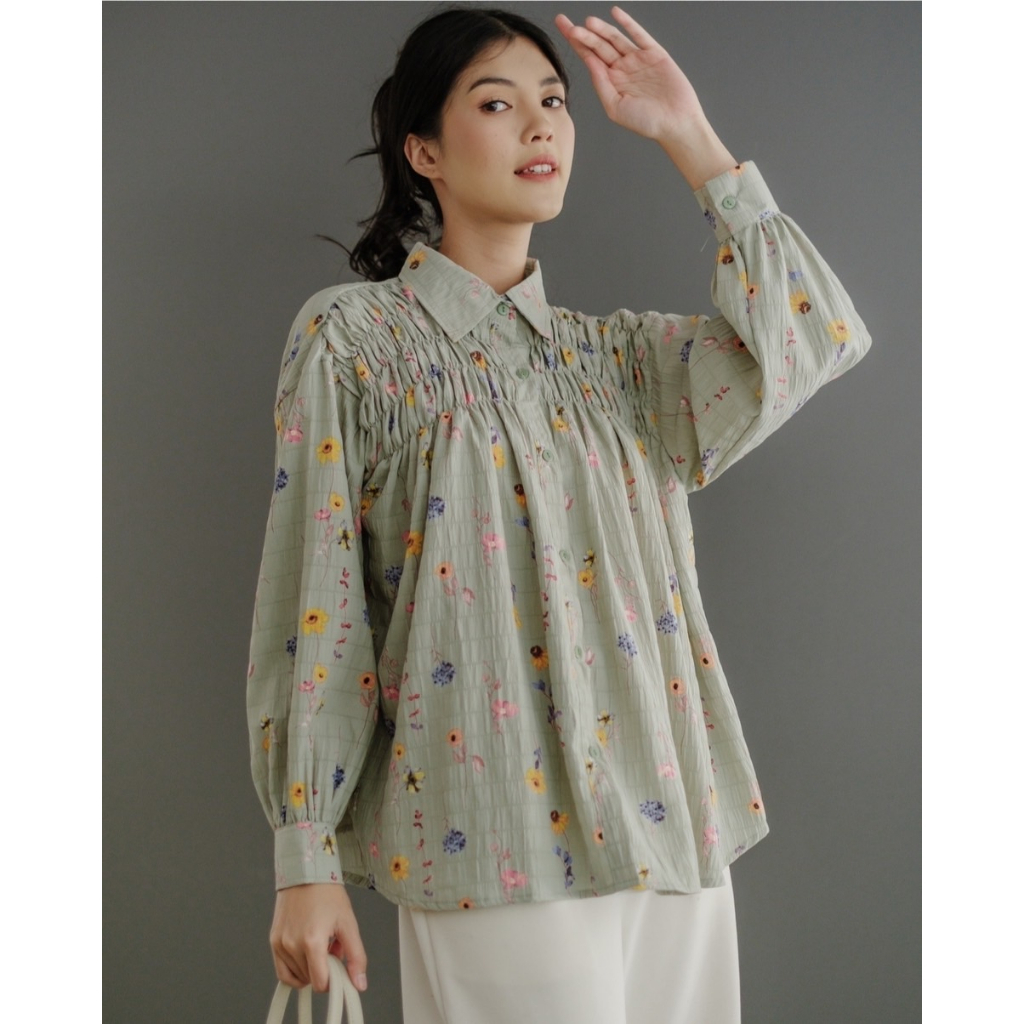 Myrubylicious GADIRA SHIRT KODE BN2747 | SHIRT | KEMEJA WANITA | KEMEJA MOTIF | KEMEJA BUNGA