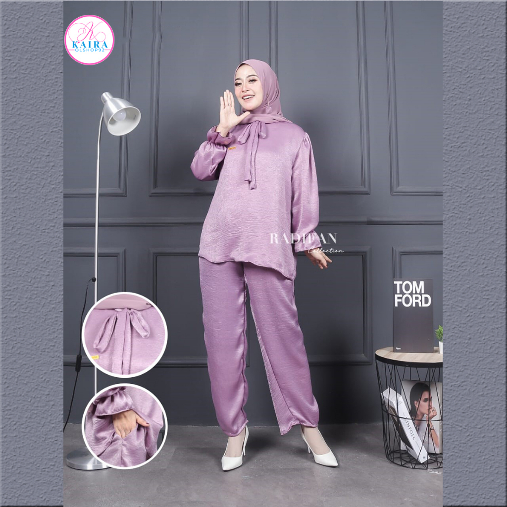 Syahila OneSet Setelan Wanita Terbaru Bahan Santorini Silk cod