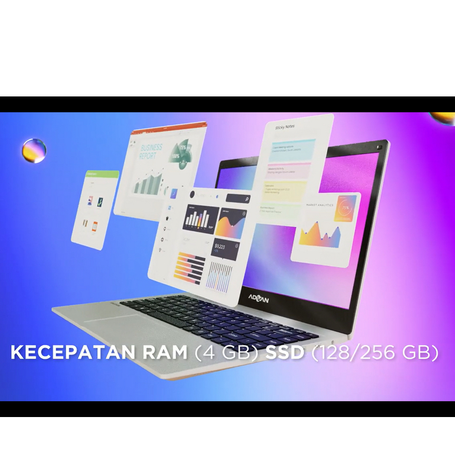 Laptop MURAH Advan Soulmate Celeron  N4020 [ RAM 4GB 128GB eMMC / 256GB / 384GB SSD - 14 Inch HD IPS - Windows 11 ]