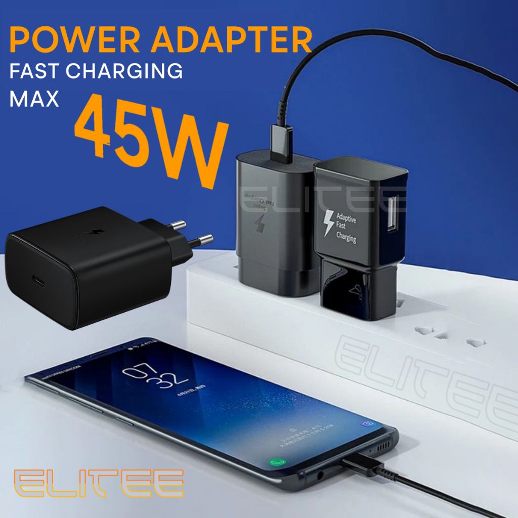 ELITEE POWER ADAPTER CHARGER SAMSUNG 45W 25W 10W FAST CHARGING ORIGINAL