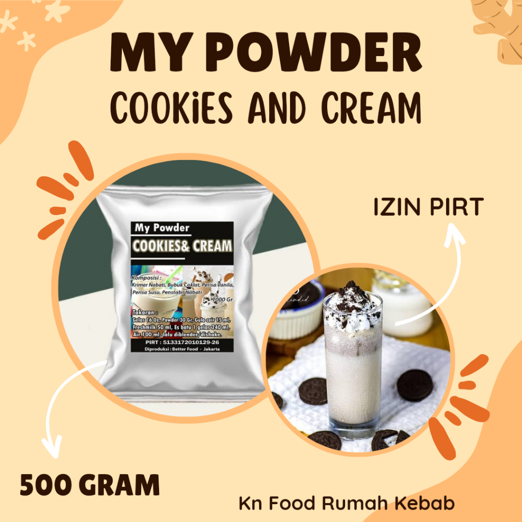 

Bubuk Minuman Cookies n Cream 500gram - Cookies n Cream Powder Drink