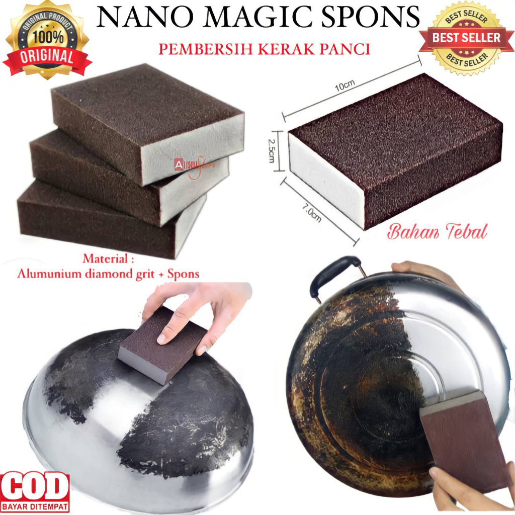 ( BISA COD ) PROMO SPONS PEMBERSIH KERAK PANCI / NANO MAGIC SPONS / PEMBERSIH KERAK PANCI / SPONS AJ