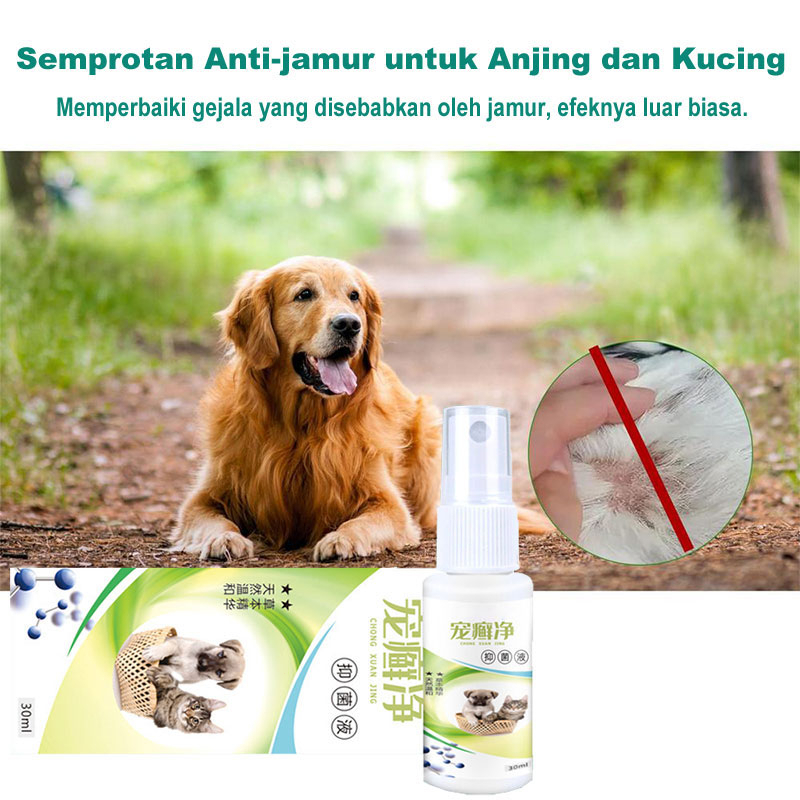 Obat Jamur Kucing Anjing Kelinci Anti Scabies Demodex Impetigo Jamur Kutu Parasit Cacing Hati Gatal Kulit 30ml