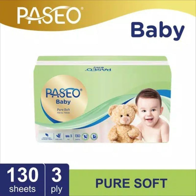 Tisu Bayi 130 Sheets 3ply / Tissue Paseo Baby Soft Pack 130 Sheet 3 ply aman untuk bayi