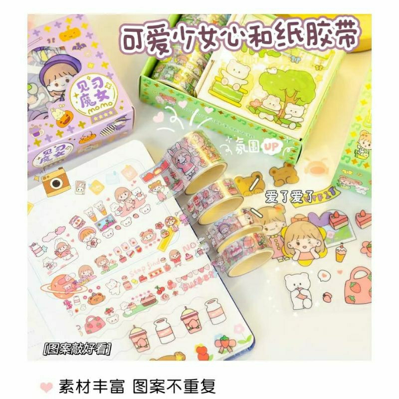 

STICKER MOMO KARTUN 4 ROLL+10PCS BOX