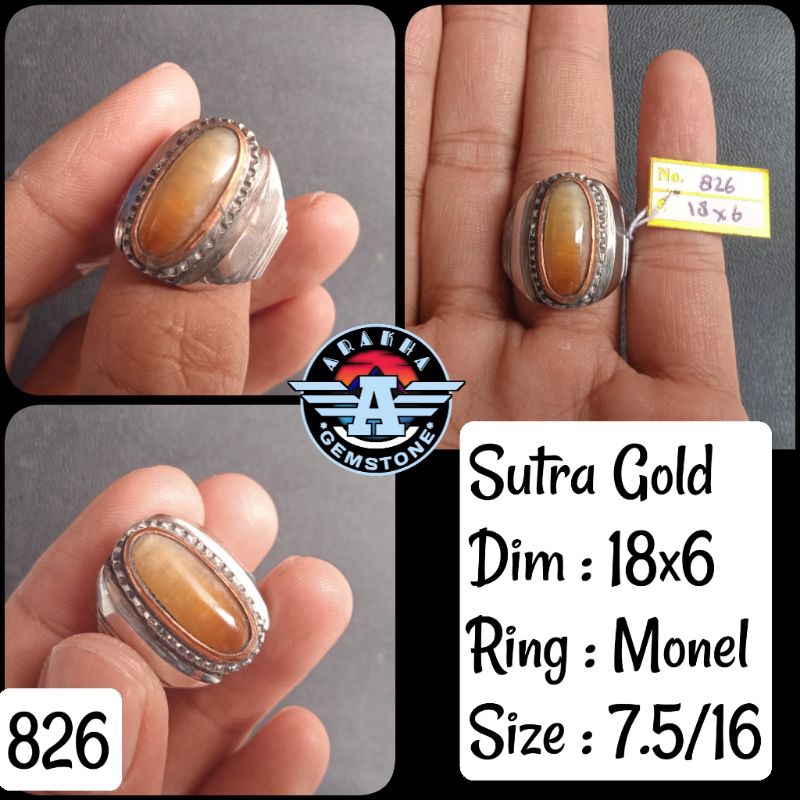 Pandan Sutra Gold, Kode 826,827, Ring 7.5/16